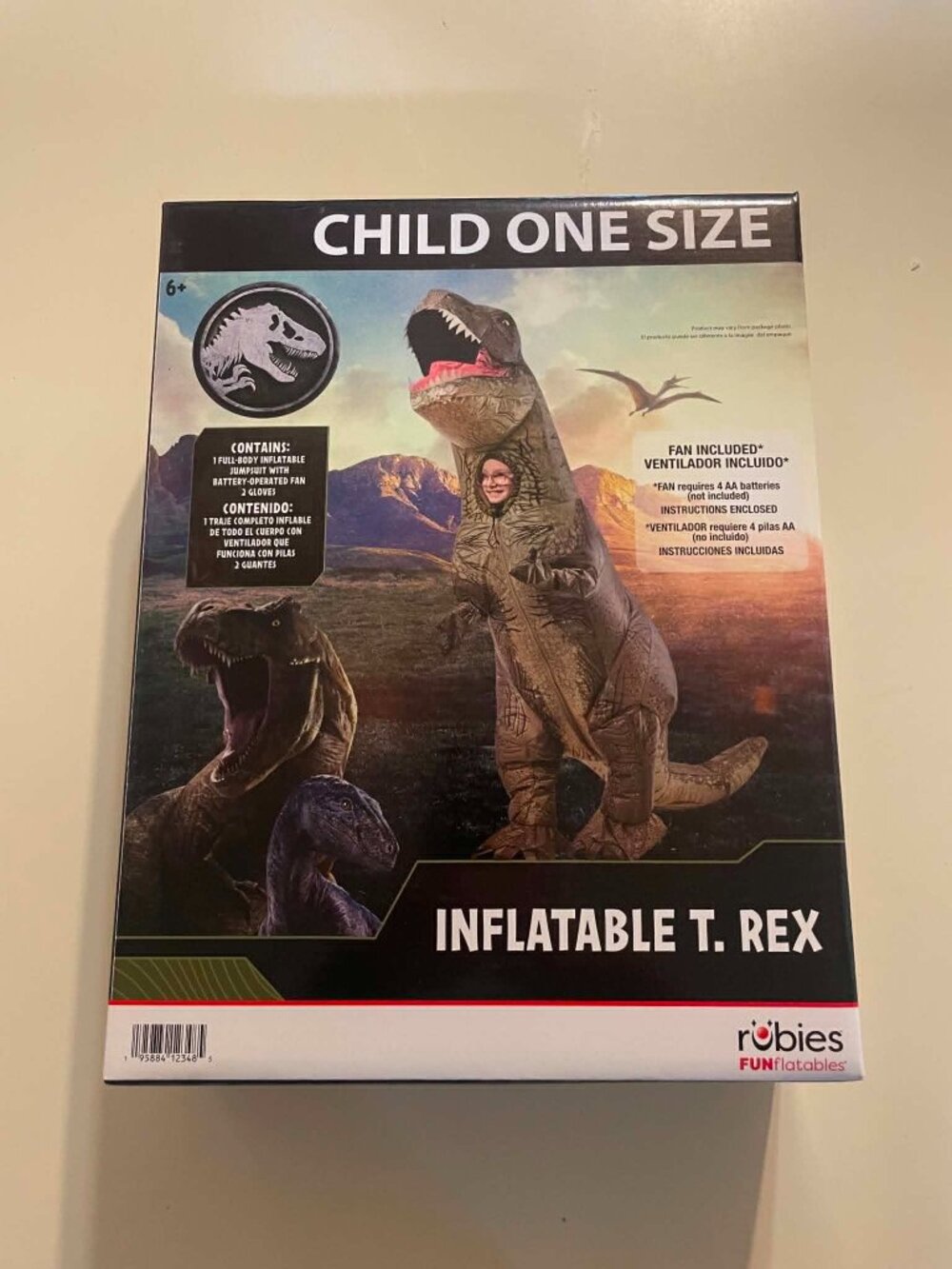 Brand New Jurassic World T Rex Inflatable Costume, One Size.